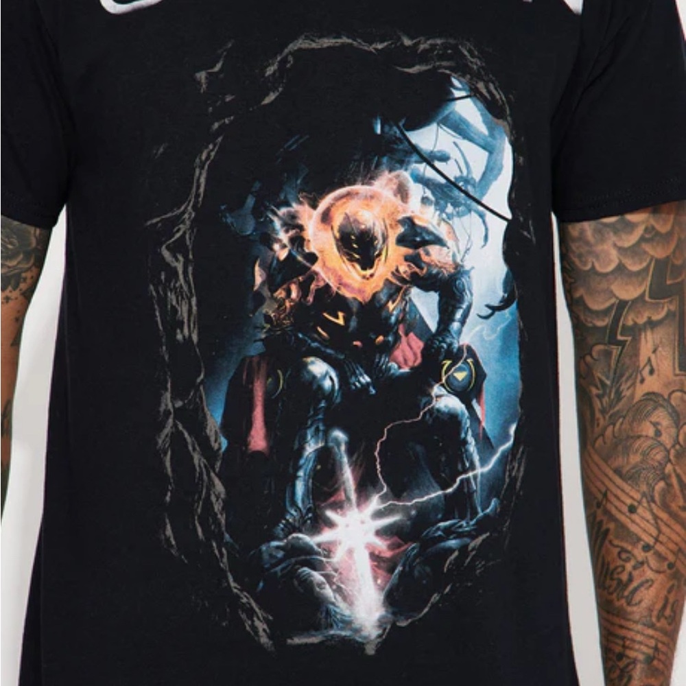 Civil La x Marvel Collab Black Short Sleeve Tee with Marvel Ultron